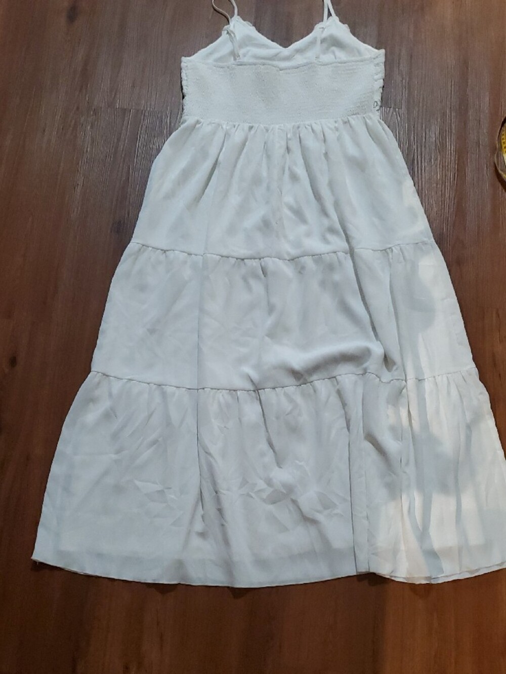 Bohemian White Crochet Tiered Maxi Dress - Picture 8 of 12